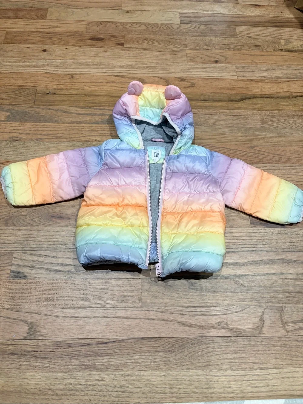 Gap toddler girl ombre rainbow winter jacket